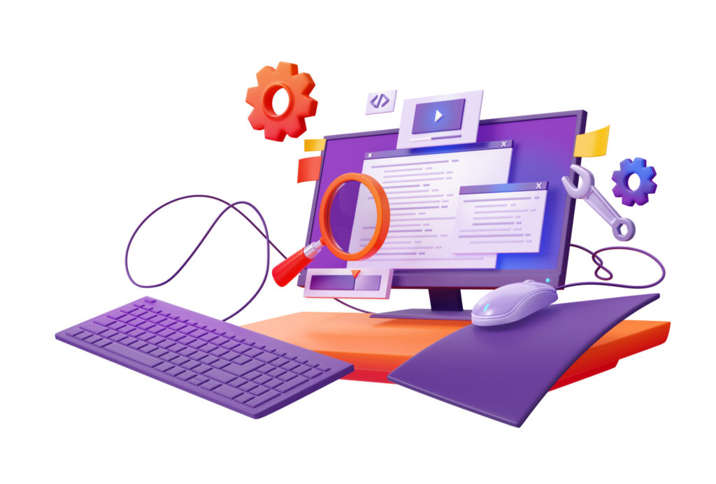 3d render code testing, functional test, usability